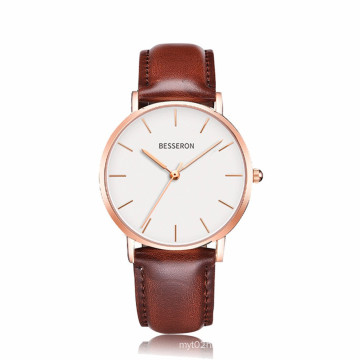 Minimalist watch quartz genuine leather watches for men changeable face japan mov't mens stainless steel watch